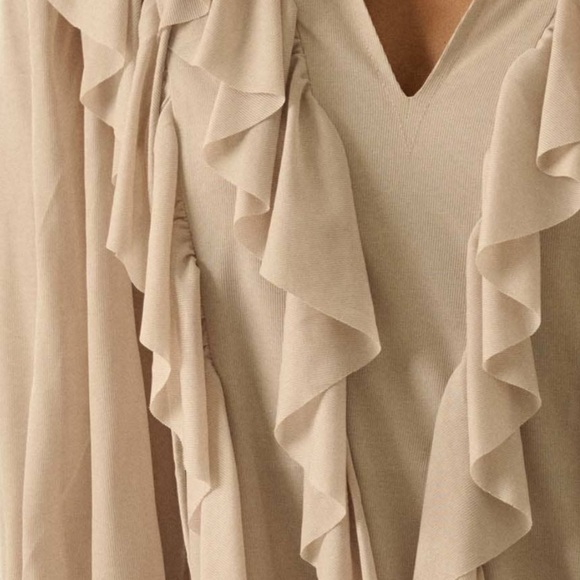 NWT Promesa Ruffle Romper Little Dress Tan - Picture 6 of 11